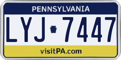 PA license plate LYJ7447