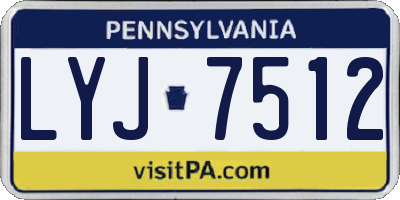 PA license plate LYJ7512