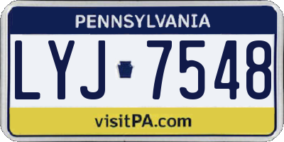 PA license plate LYJ7548