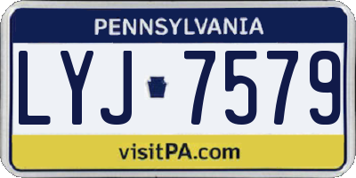 PA license plate LYJ7579