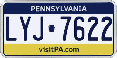 PA license plate LYJ7622