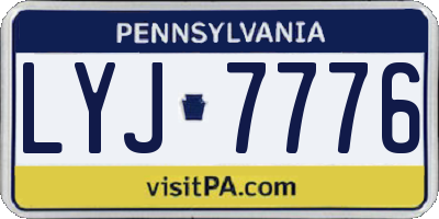 PA license plate LYJ7776
