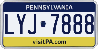 PA license plate LYJ7888