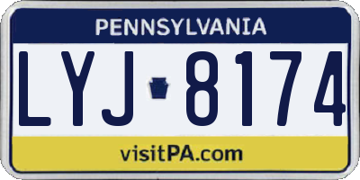 PA license plate LYJ8174