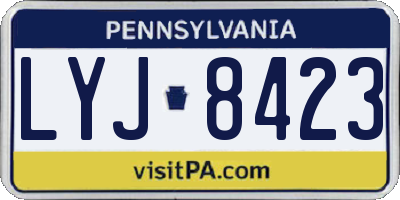 PA license plate LYJ8423