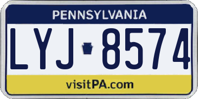 PA license plate LYJ8574