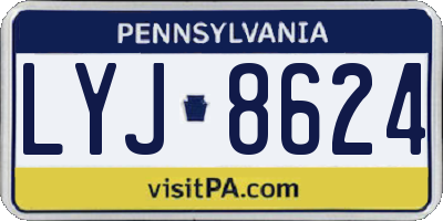 PA license plate LYJ8624