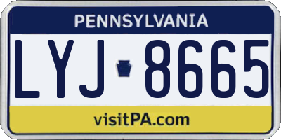 PA license plate LYJ8665
