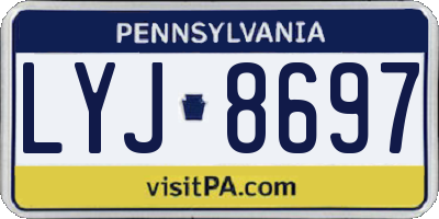 PA license plate LYJ8697