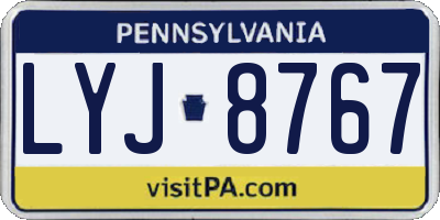 PA license plate LYJ8767