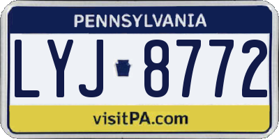 PA license plate LYJ8772