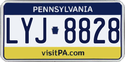 PA license plate LYJ8828