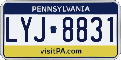 PA license plate LYJ8831