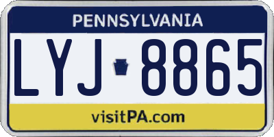 PA license plate LYJ8865