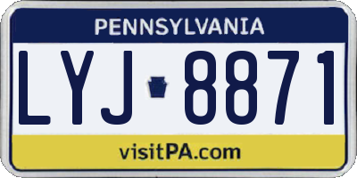PA license plate LYJ8871