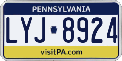 PA license plate LYJ8924