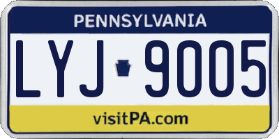PA license plate LYJ9005