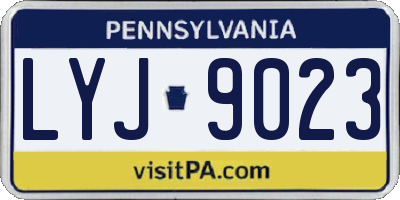 PA license plate LYJ9023