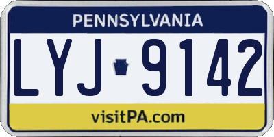 PA license plate LYJ9142