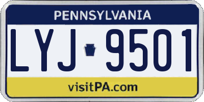 PA license plate LYJ9501