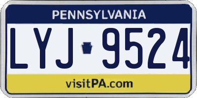 PA license plate LYJ9524