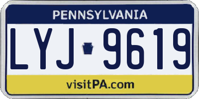 PA license plate LYJ9619