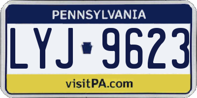 PA license plate LYJ9623