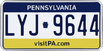 PA license plate LYJ9644