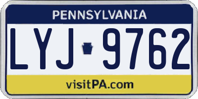 PA license plate LYJ9762