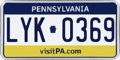 PA license plate LYK0369