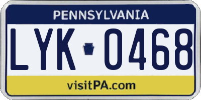 PA license plate LYK0468