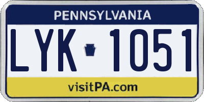 PA license plate LYK1051