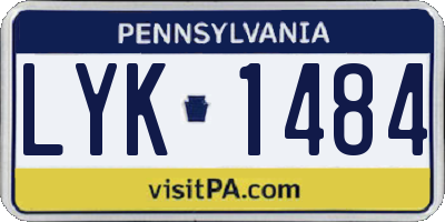 PA license plate LYK1484