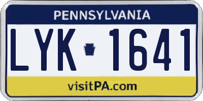 PA license plate LYK1641