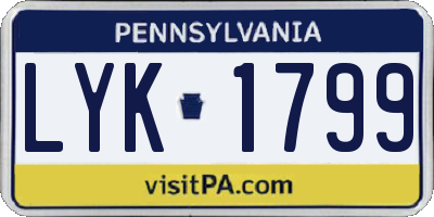 PA license plate LYK1799