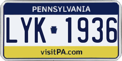 PA license plate LYK1936