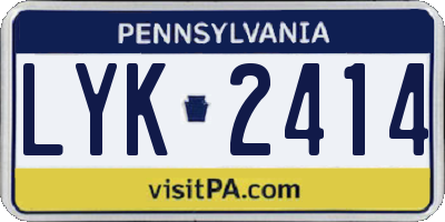 PA license plate LYK2414