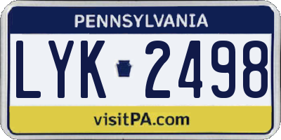PA license plate LYK2498