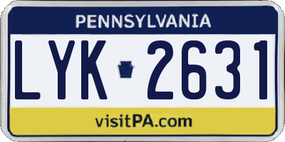 PA license plate LYK2631