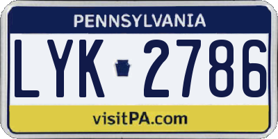 PA license plate LYK2786