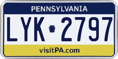 PA license plate LYK2797
