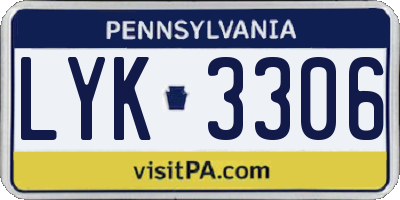 PA license plate LYK3306