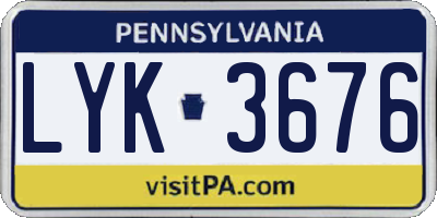 PA license plate LYK3676