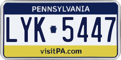 PA license plate LYK5447