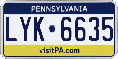 PA license plate LYK6635