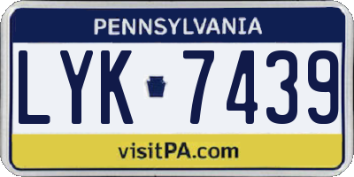 PA license plate LYK7439
