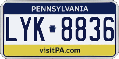 PA license plate LYK8836