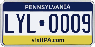 PA license plate LYL0009
