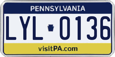 PA license plate LYL0136