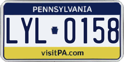 PA license plate LYL0158